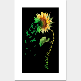 Mental Health Awareness Sunflower Posters and Art